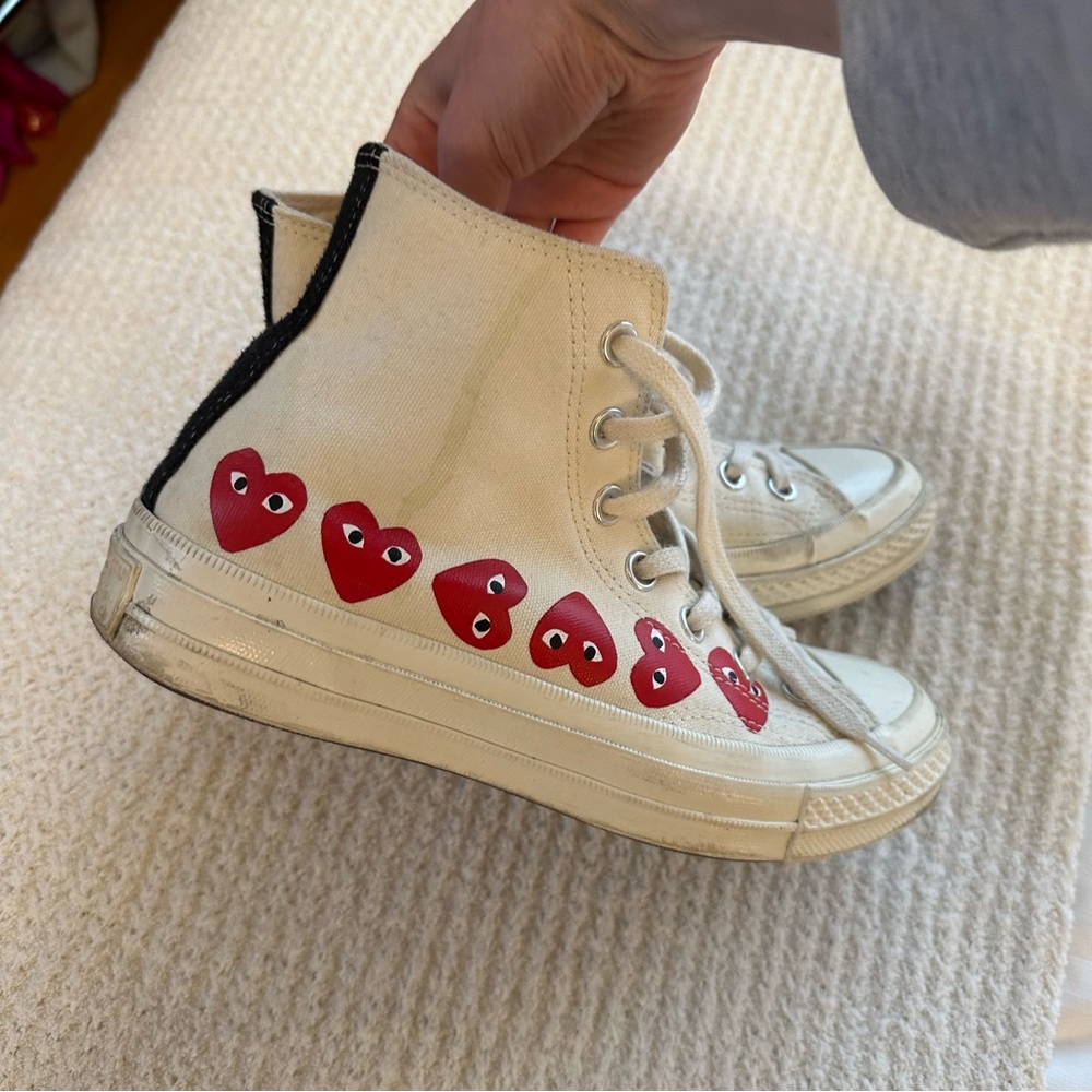 Converse x Comme des Garcons high tops sz 7.5 - Picture 3 of 8